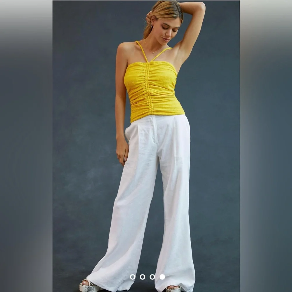 Pilcro Ruched Ribbed Halter - Picture 4 of 5